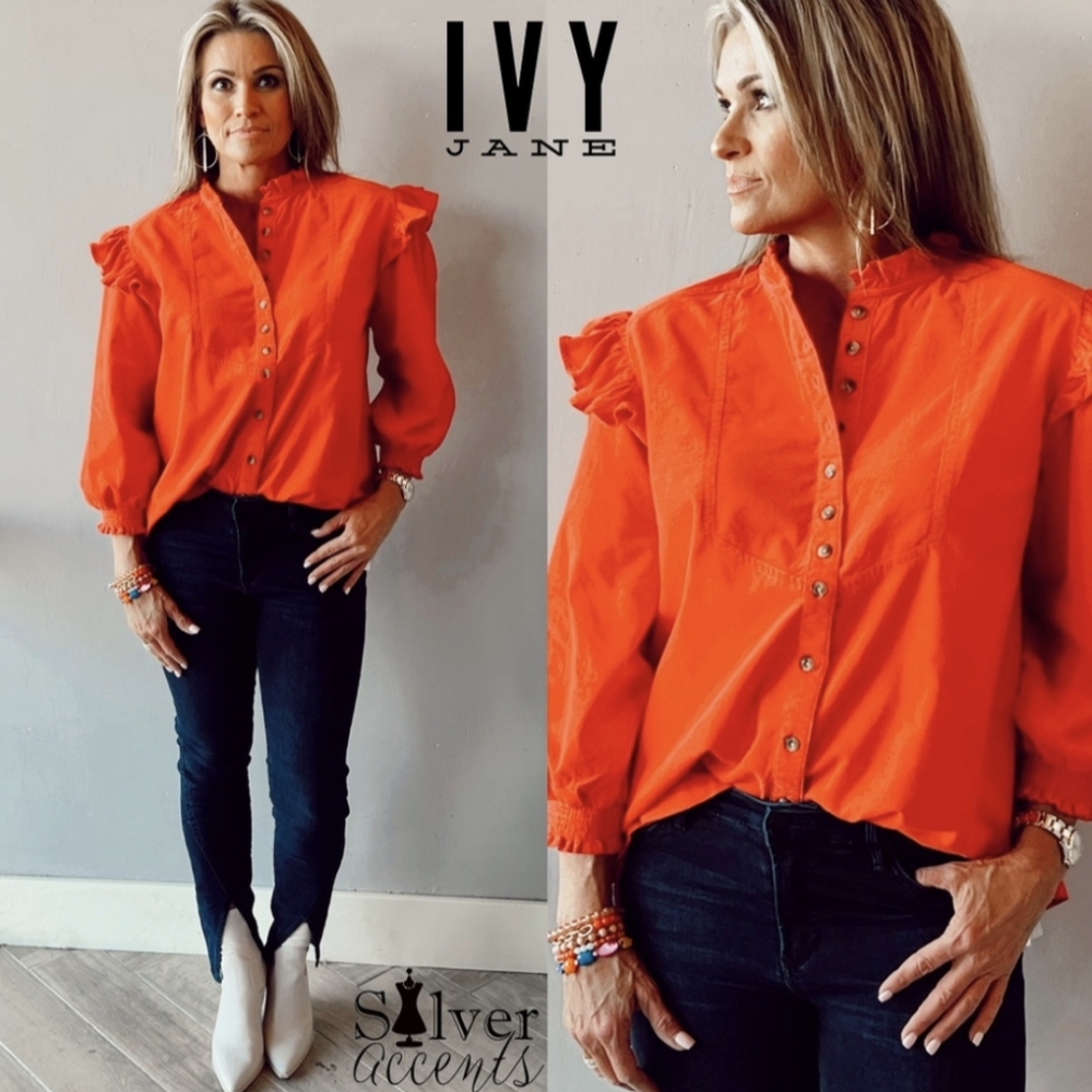 NEW IVY JANE CORDED BUTTON FRONT TOP